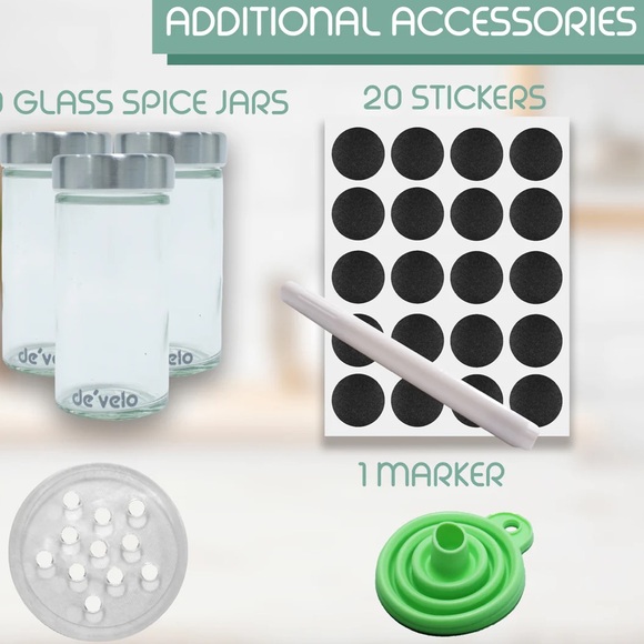 Revolving Spice Rack Square Stainless Steel - Picture 2 of 8